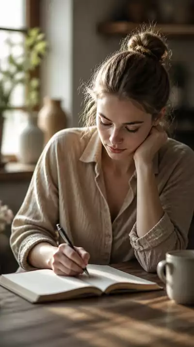 Person writing in a journal, symbolizing reflection and processing emotions for forgiveness