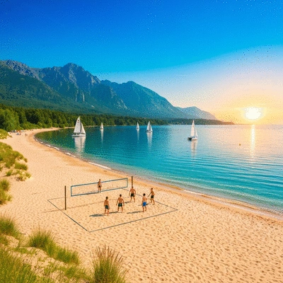 Malownicza sceneria Tatr, jezior lub wybrzeża Bałtyku, ukazująca piękno Polski wiosną