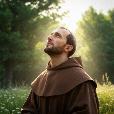 Święty Franciszek z Asyżu w momencie duchowego nawrócenia