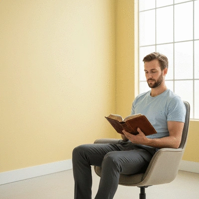Person reading Bible in a peaceful setting, representing Lectio Divina